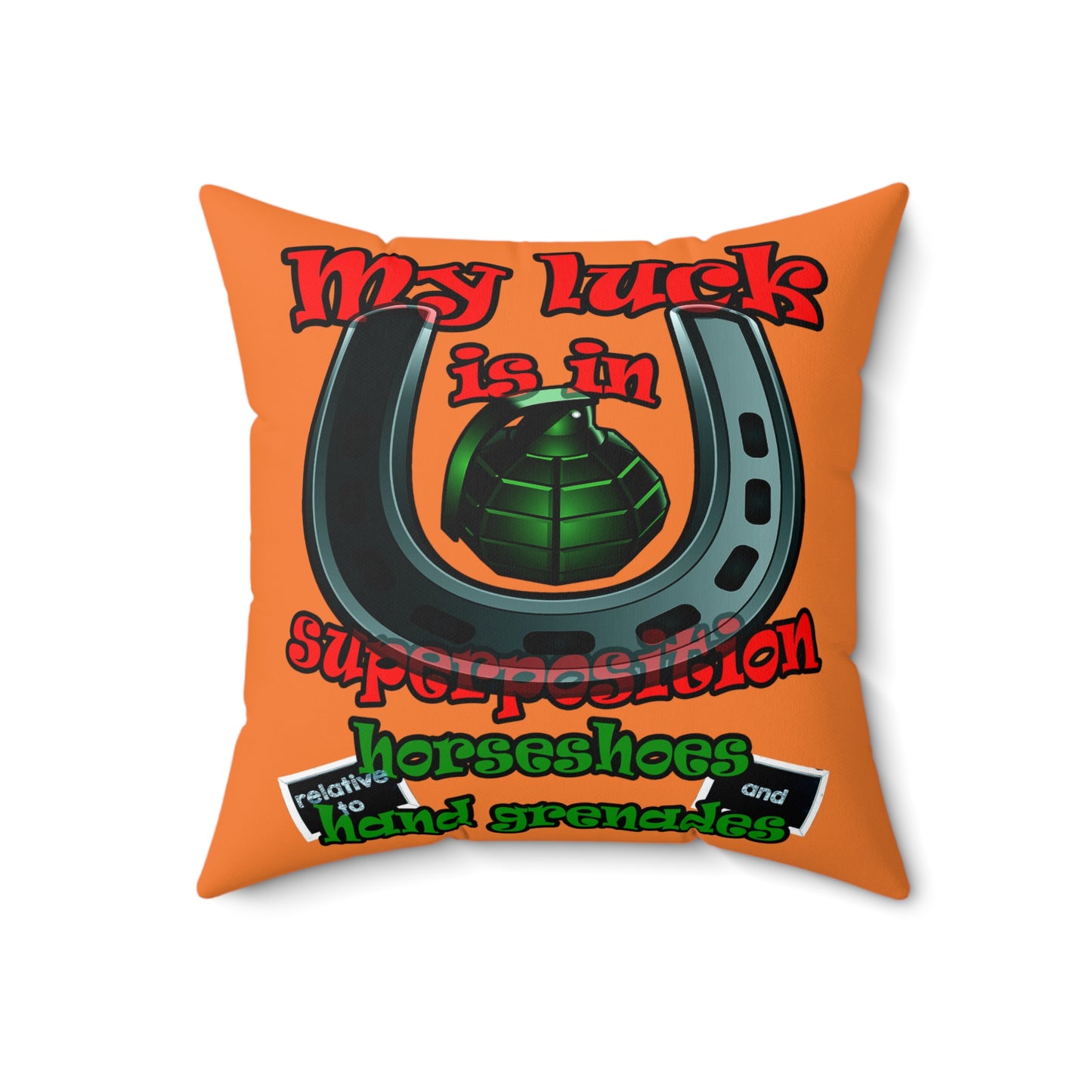 my luck - Spun Polyester Square Pillow - (crusta)