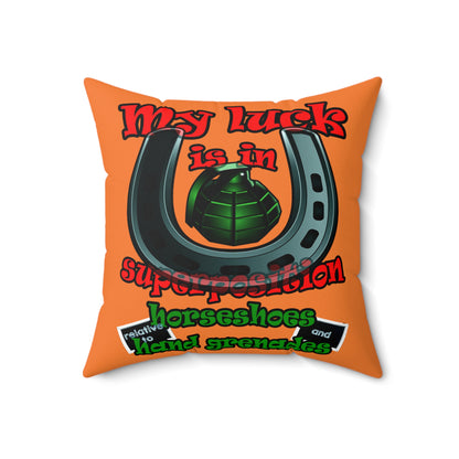 my luck - Spun Polyester Square Pillow - (crusta)