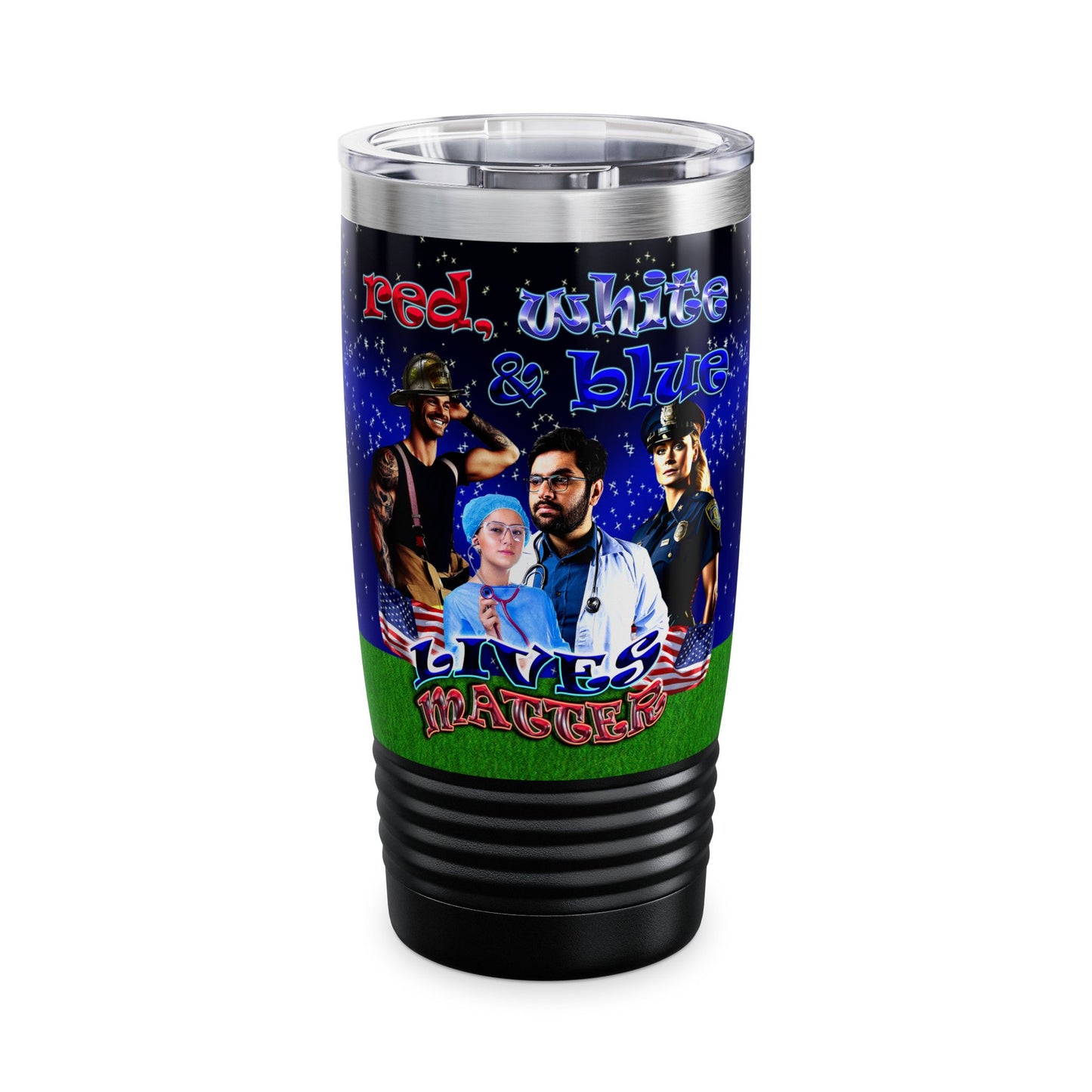 rw&b lives matter - Ringneck Tumbler, 20oz ('snoops' background)