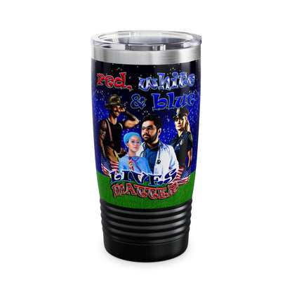 rw&b lives matter - Ringneck Tumbler, 20oz ('snoops' background)