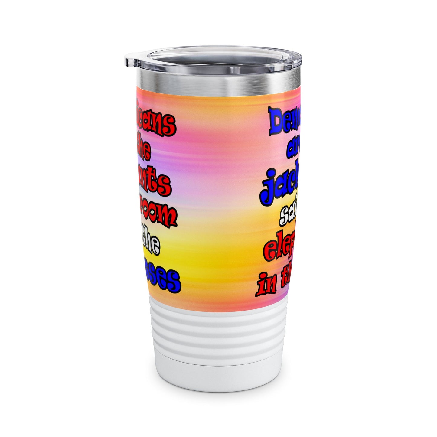 donkeys and elephants - Ringneck Tumbler, 20oz (color blur)