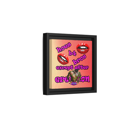 hoes b4 bros - framed canvas art (yellow-orange wave)