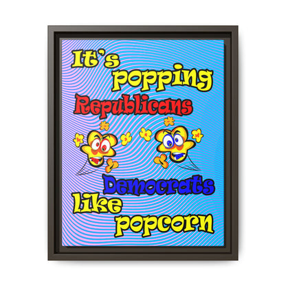 popping like popcorn - framed canvas art (light blue-purple wave)