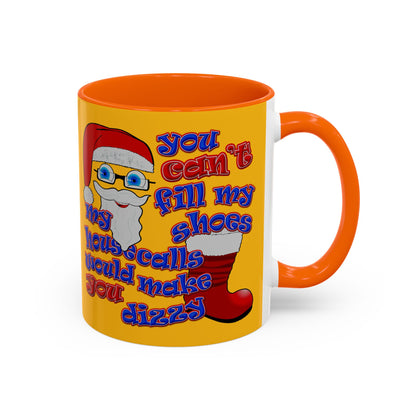 santa's shoes - Accent Mug (yellow)