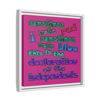 declaration of the independents - framed canvas art (pink)