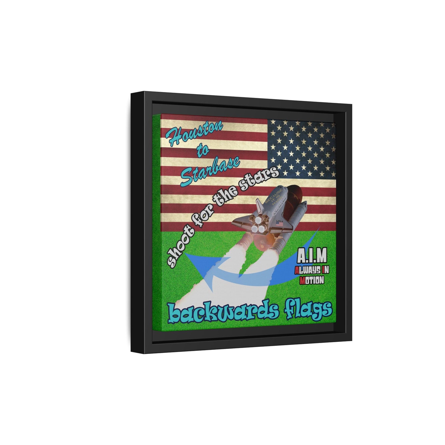 shoot for the stars - framed canvas art (green turf)