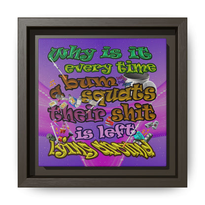 the bum's shit - framed canvas art (purple-pink wave)