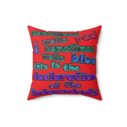 declaration of the independents - Faux Suede Square Pillow - (red)