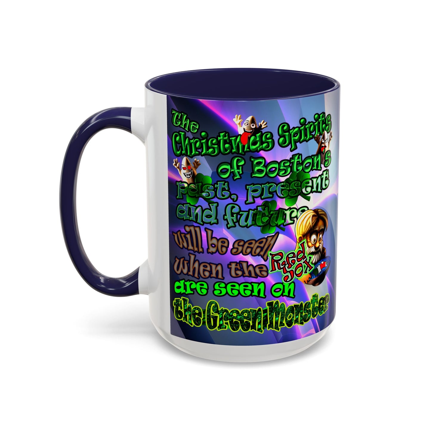 christmas spirits of boston - Accent Mug (grey-pink wave)
