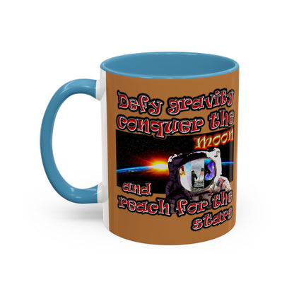 defy conquer reach - Accent Mug (light brown)