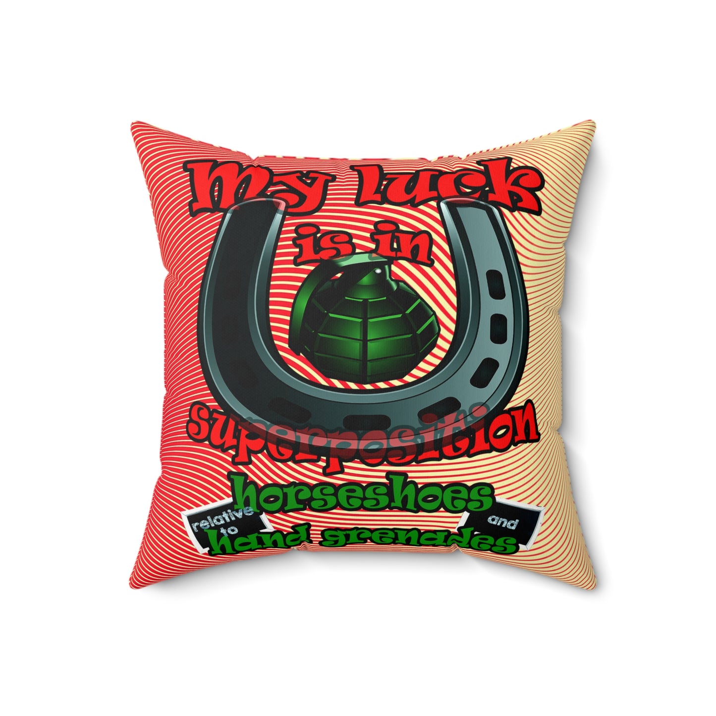 my luck - Faux Suede Square Pillow - (yellow-orange wave)