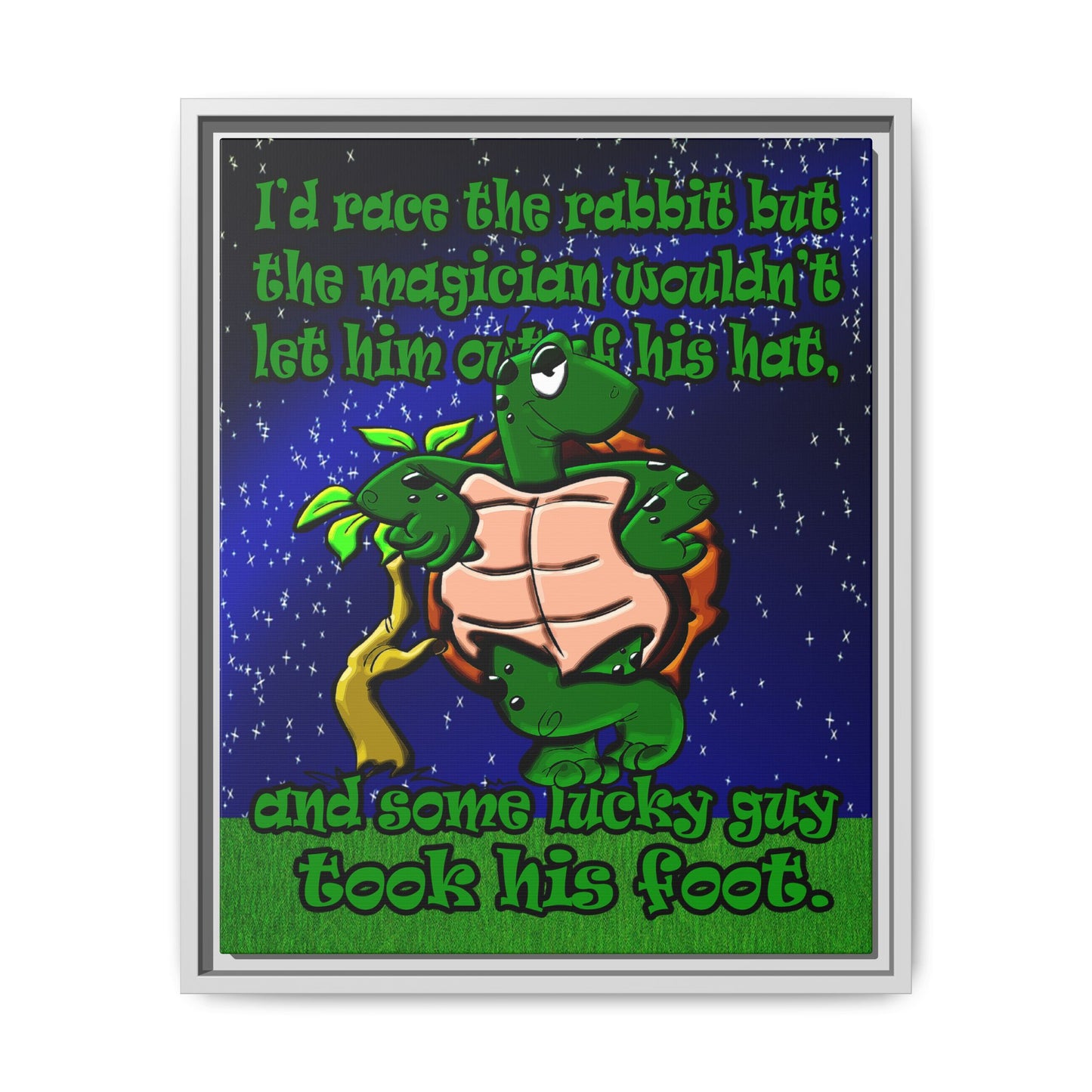 turtle race - framed canvas art ('snoops' background)