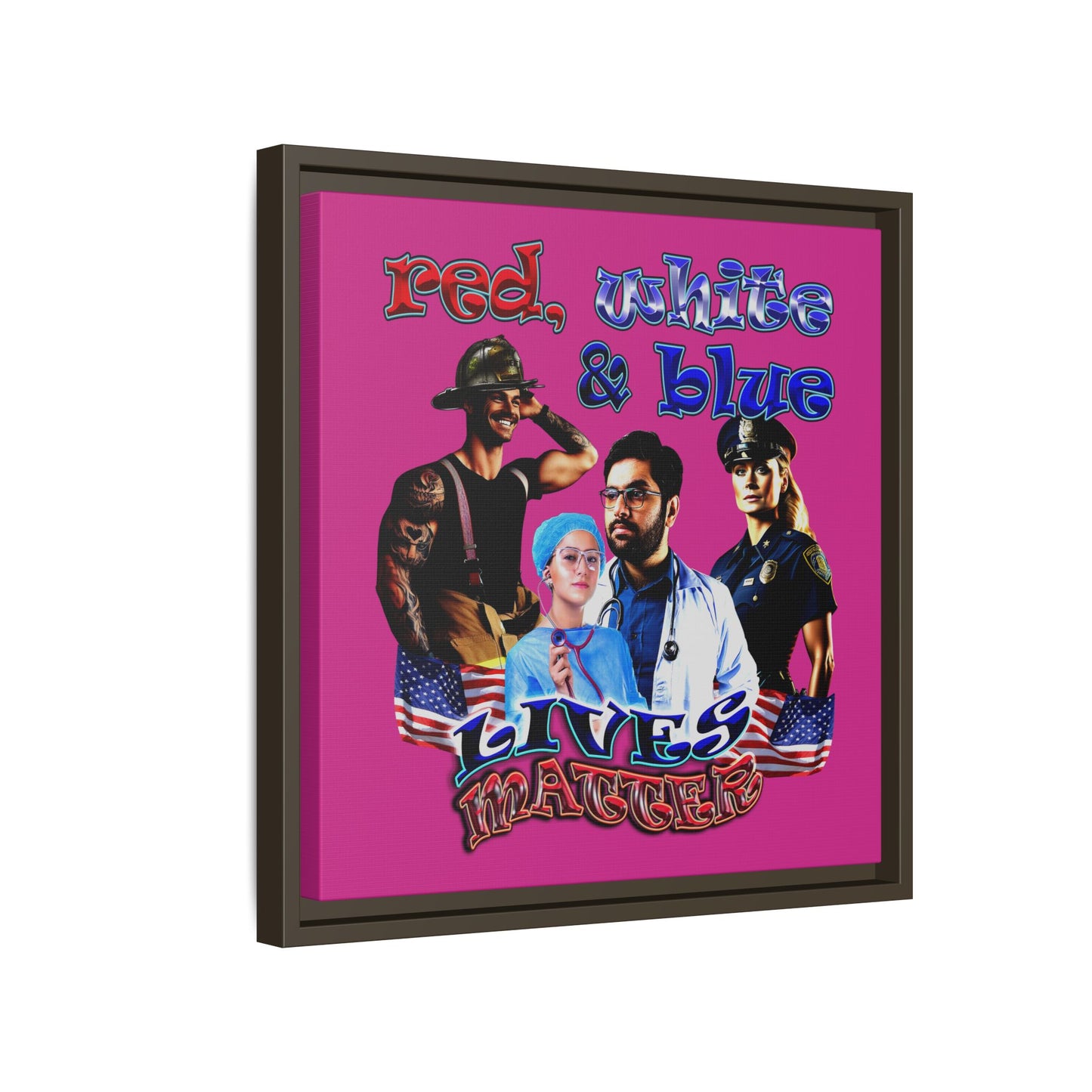rw&b lives matter - framed canvas art (pink)