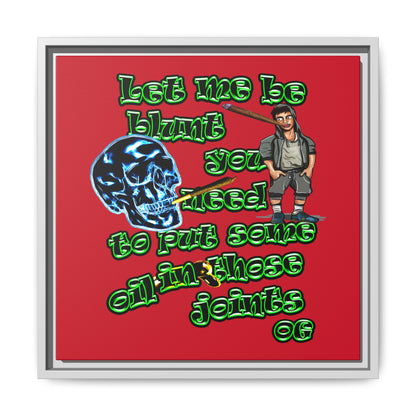 og - framed canvas art (dark red)