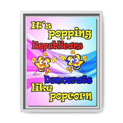 popping like popcorn - framed canvas art (light blue-pink wave)
