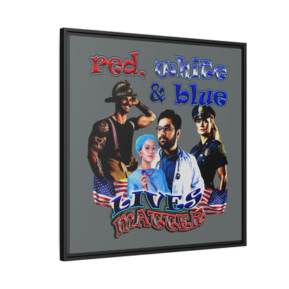 rw&b lives matter - framed canvas art (dark grey)