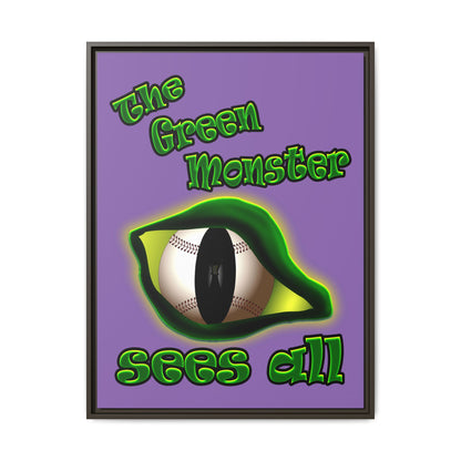 green monster - framed canvas art (light purple)