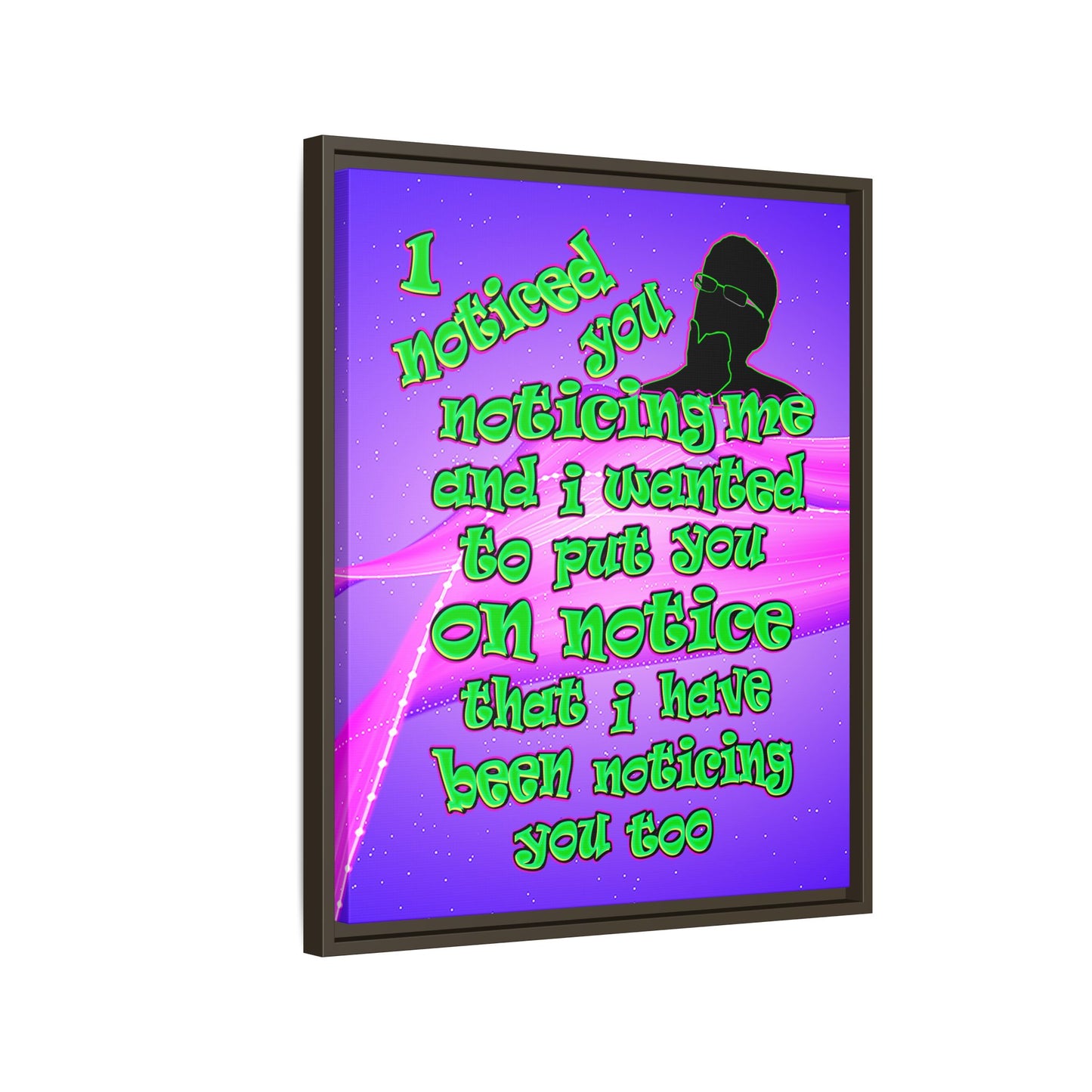 noticed you noticing - framed canvas art (purple-pink wave)