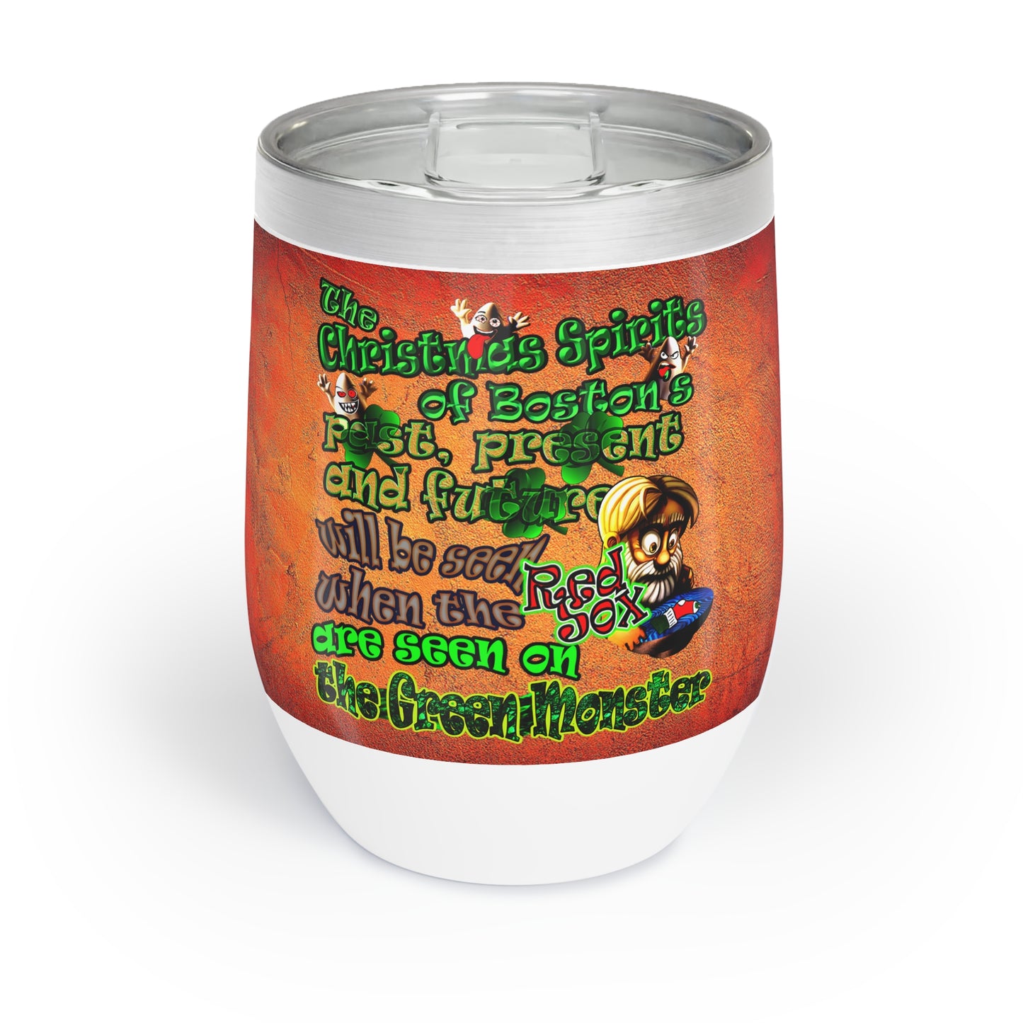christmas spirits of boston - Chill Wine Tumbler (burnt orange)