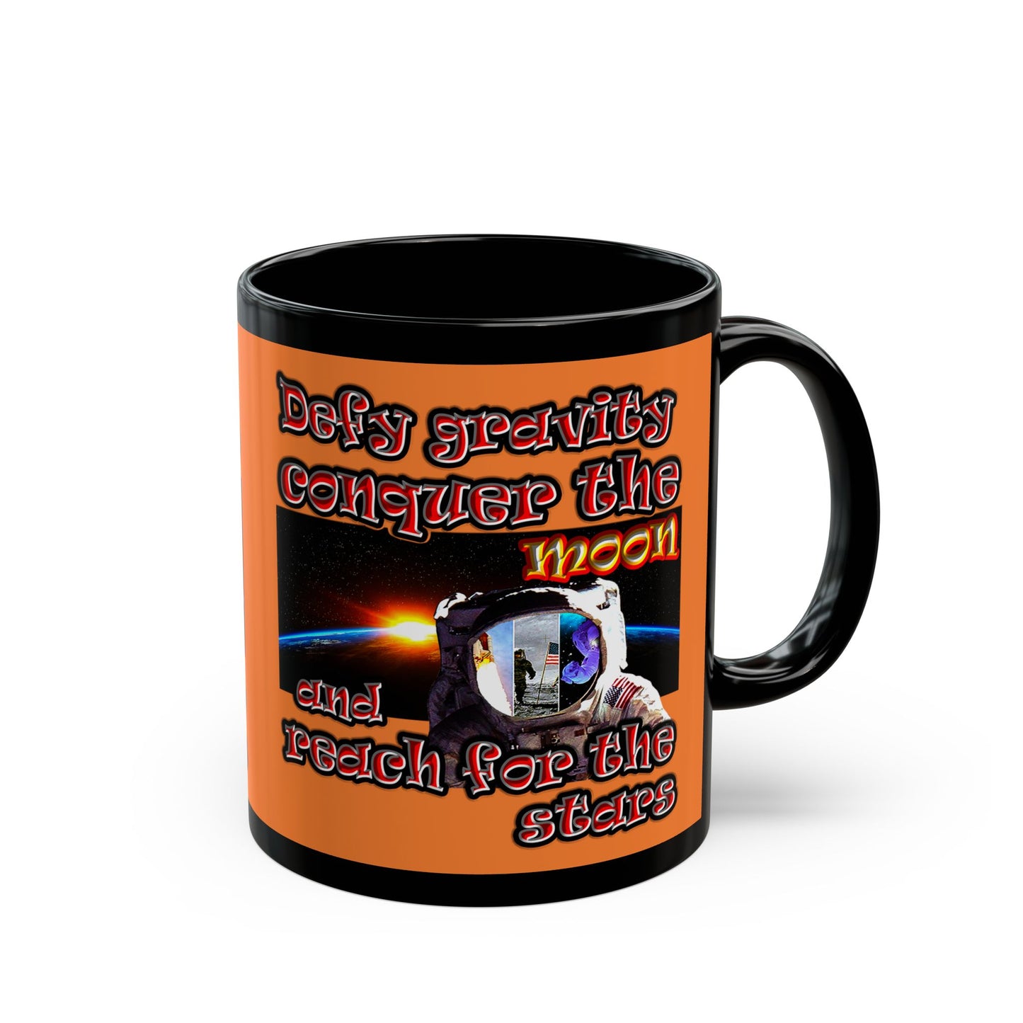 defy conquer reach - Black Mug (crusta)