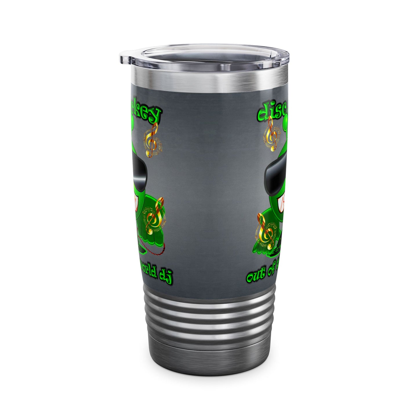 disc jockey - Ringneck Tumbler, 20oz (grey-light grey)