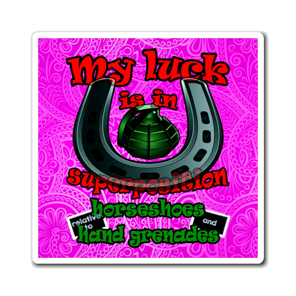 my luck - Magnets - (pink swirl)