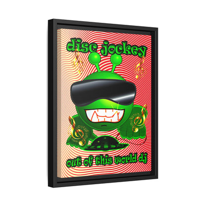 disc jockey - framed canvas art (yellow-orange wave)