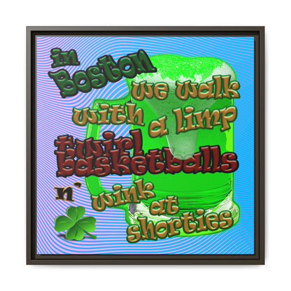 celtics logo - framed canvas art (light blue-purple wave)