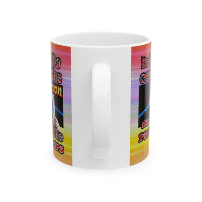 defy conquer reach - White Mug (color blur)