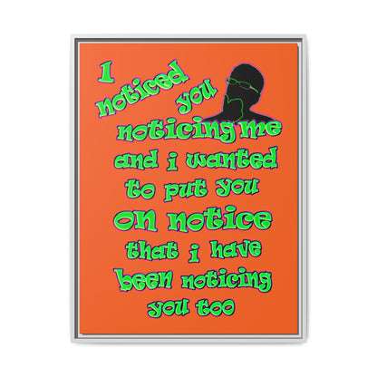 noticed you noticing - framed canvas art (orange)