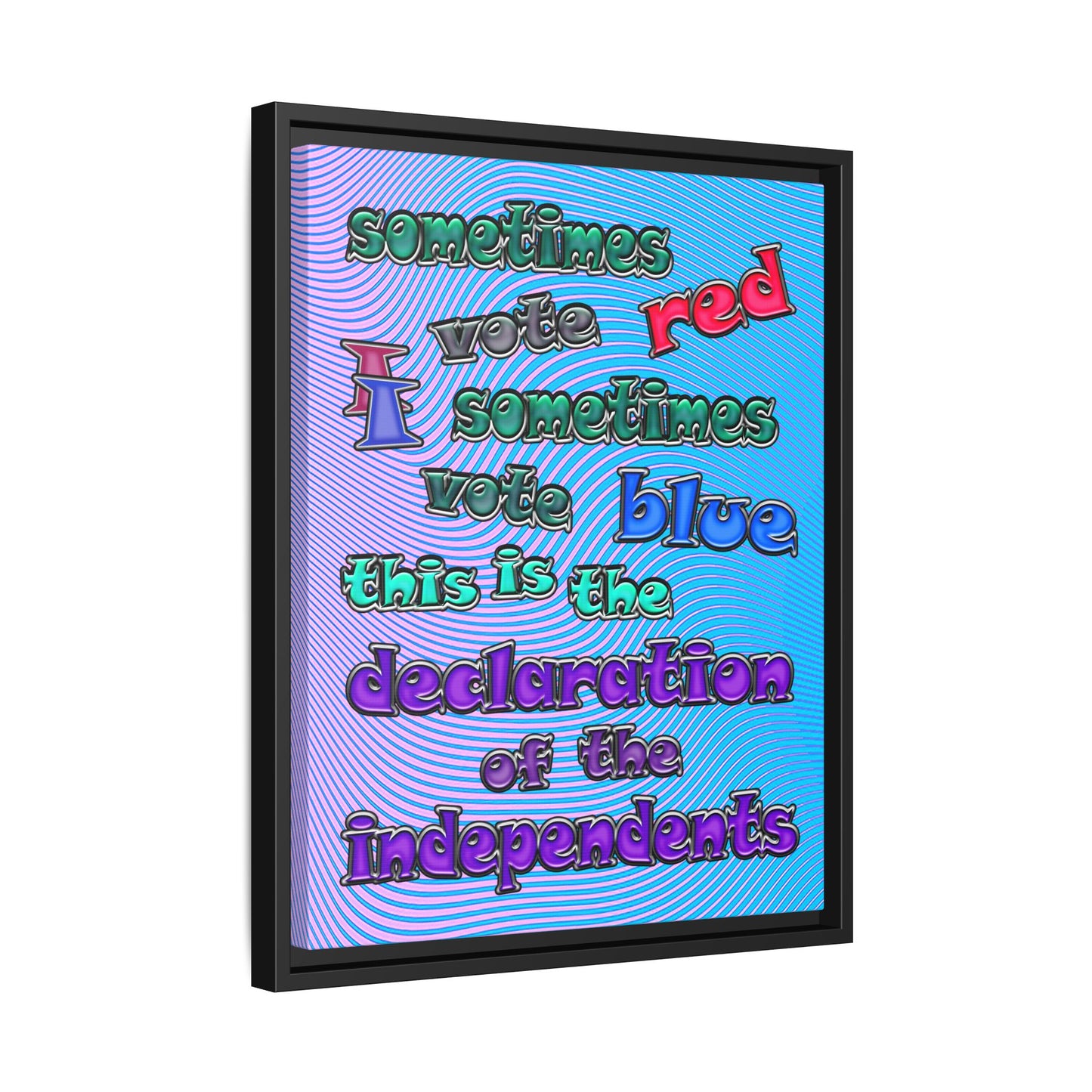 declaration of the independents - framed canvas art (light blue-purple wave)