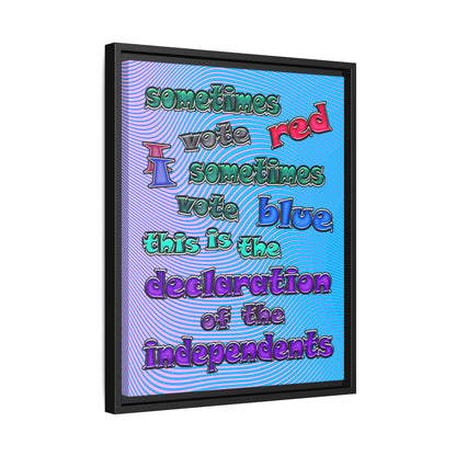declaration of the independents - framed canvas art (light blue-purple wave)