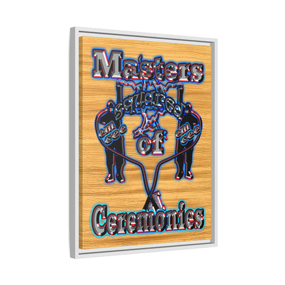 em cee squared - framed canvas art (butterscotch wood finish)