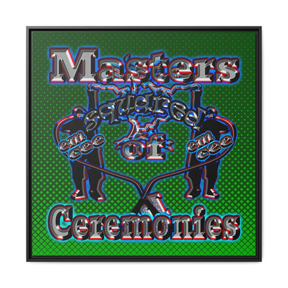 em cee squared - framed canvas art (logo green)