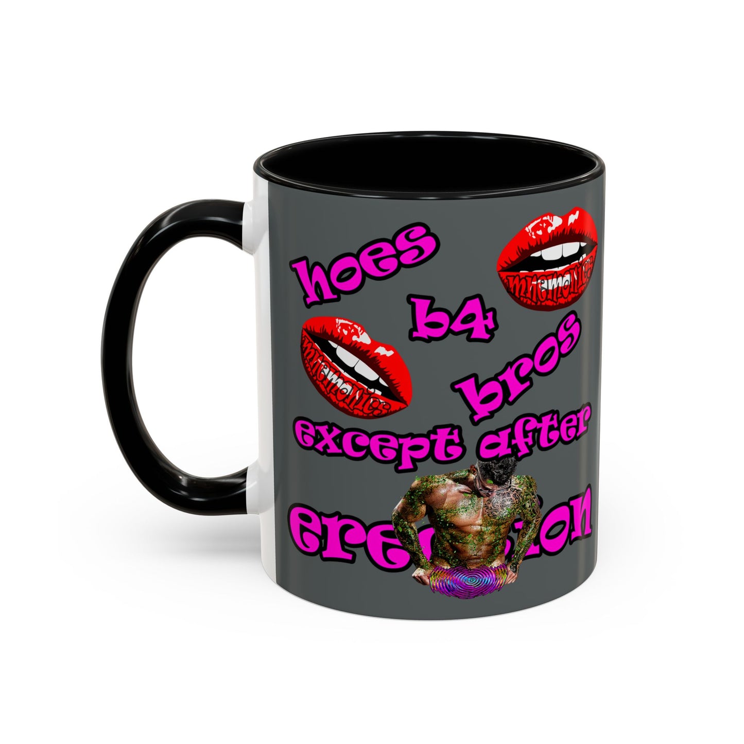 hoes b4 bros - Accent Mug (dark grey)