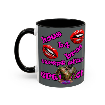 hoes b4 bros - Accent Mug (dark grey)