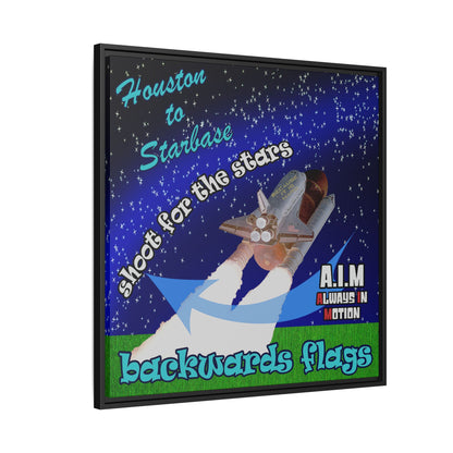 shoot for the stars - framed canvas art ('snoops' background)