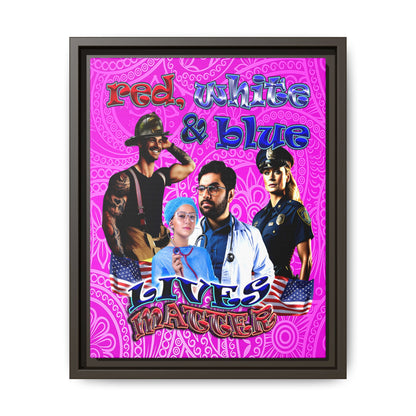 rw&b lives matter - framed canvas art (pink swirl)