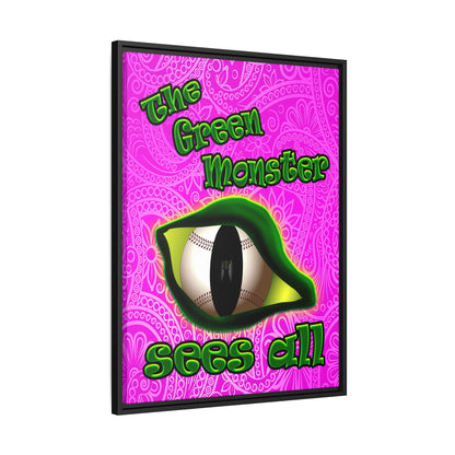 green monster - framed canvas art (pink swirl)