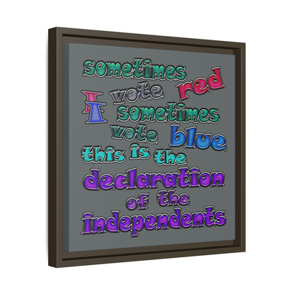 declaration of the independents - framed canvas art (dark grey)