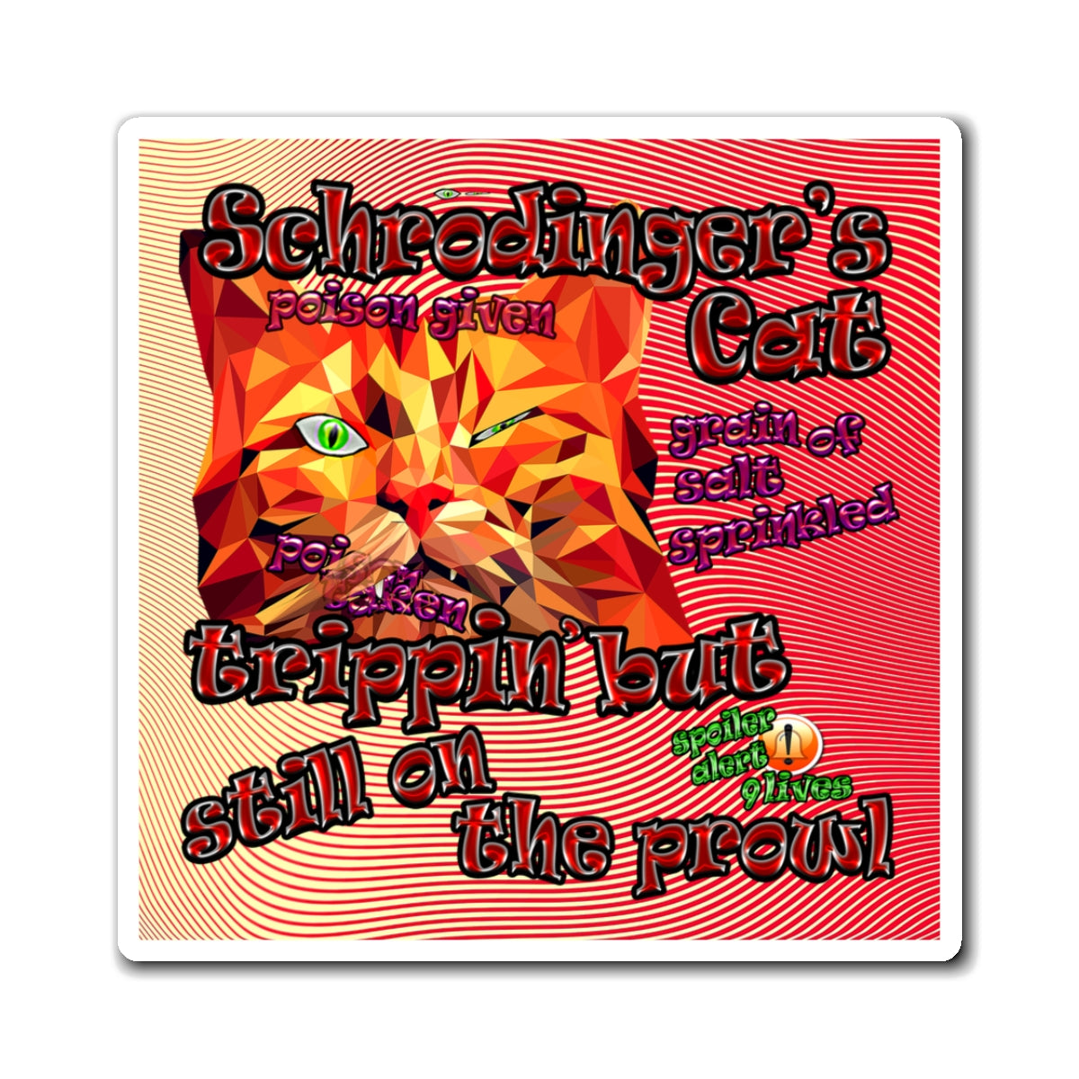 schrodinger's cat - Magnets - (yellow-orange wave)
