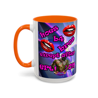 hoes b4 bros - Accent Mug (grey-pink wave)