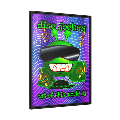 disc jockey - framed canvas art (purple wave)