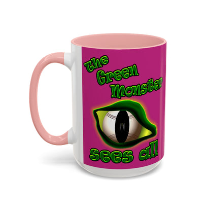 green monster - Accent Mug (pink)