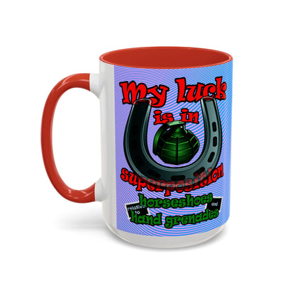 my luck - Accent Mug (light blue-purple wave)