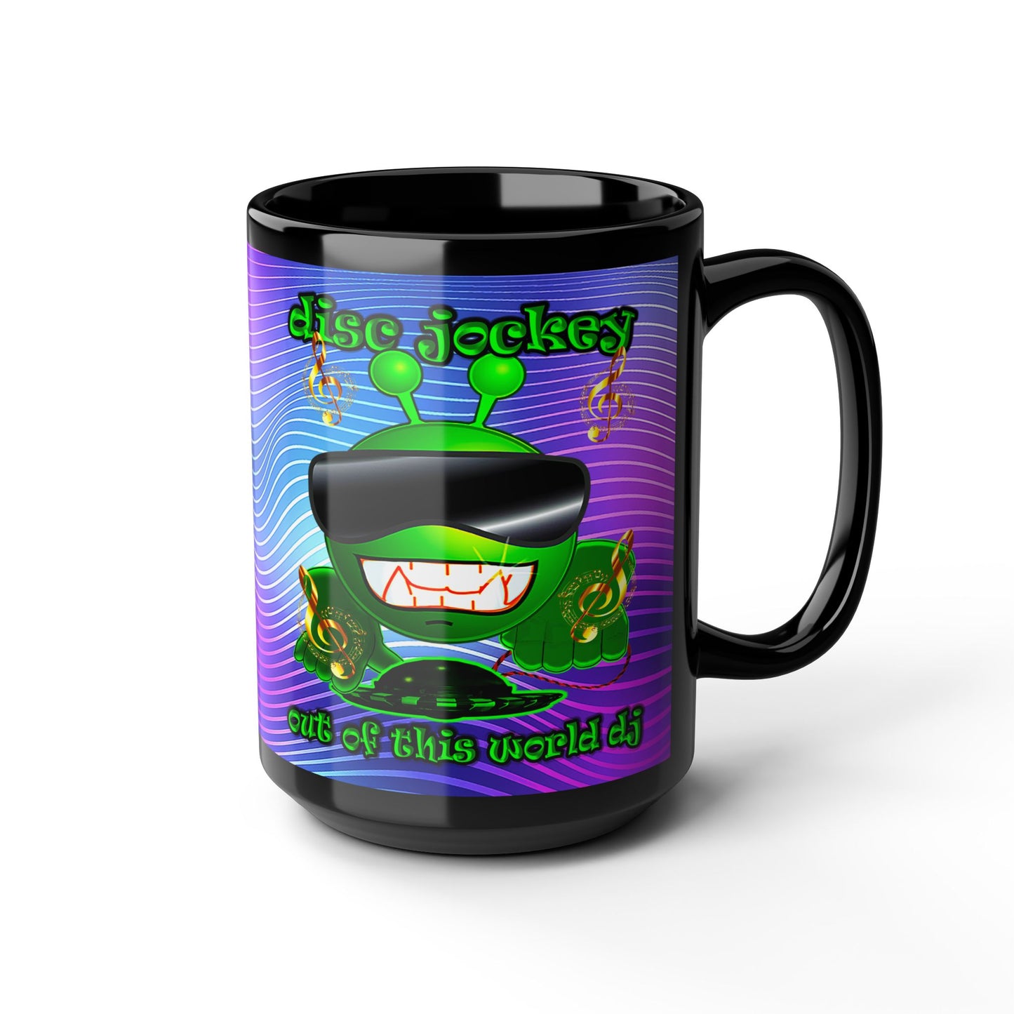 disc jockey - Black Mug (purple wave)