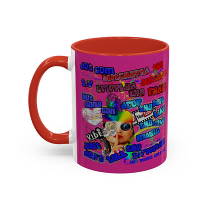 drop the beat - Accent Mug (pink)