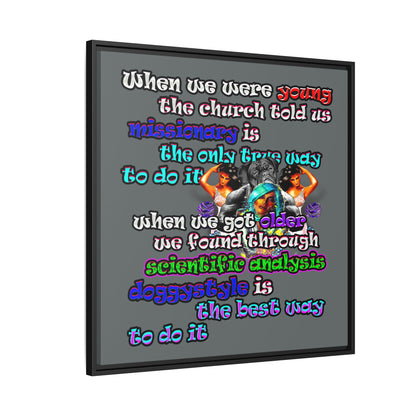 doggystyle - framed canvas art (dark grey)