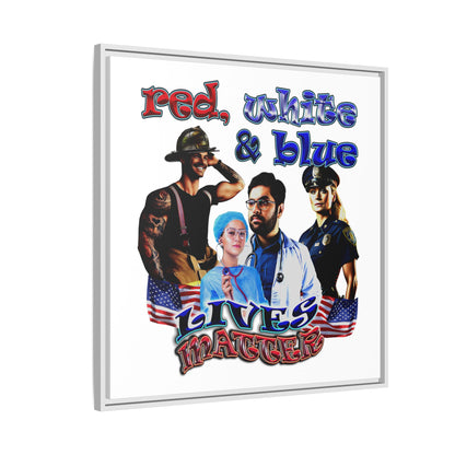 rw&b lives matter - framed canvas art (white)