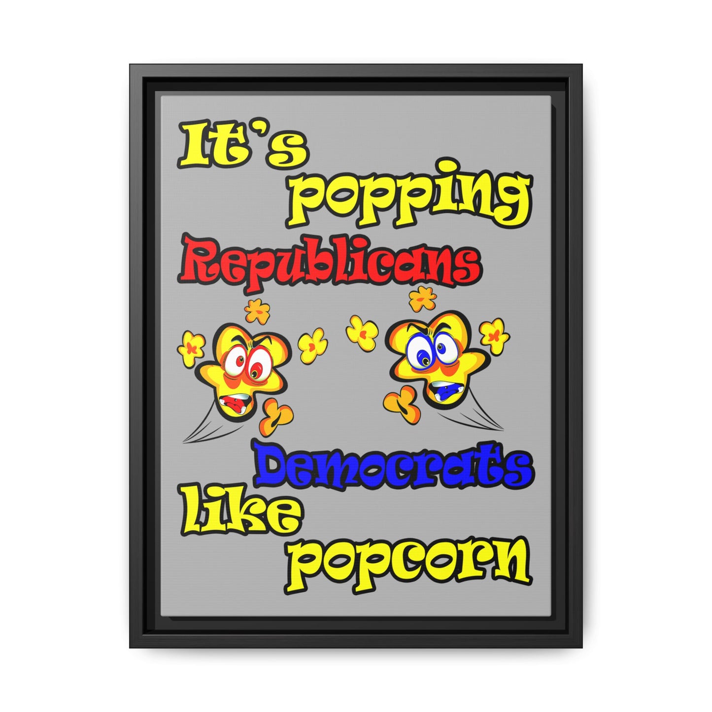 popping like popcorn - framed canvas art (light grey)